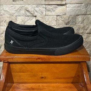 Hurley Men's Black Slip-On Loafers